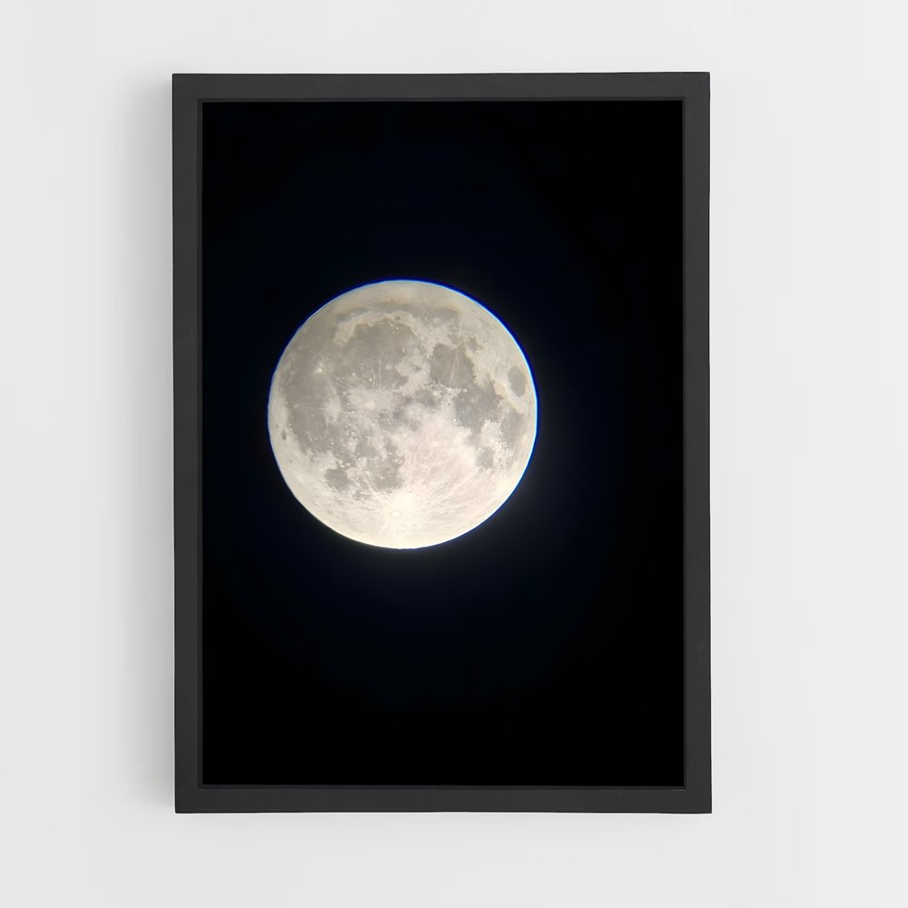Poster Lune à Travers le Télescope – affiche Système solaire (vue 2)